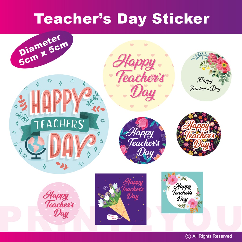 [100PCS] Teacher Day Sticker Mirrorkote sticker | Shopee Malaysia