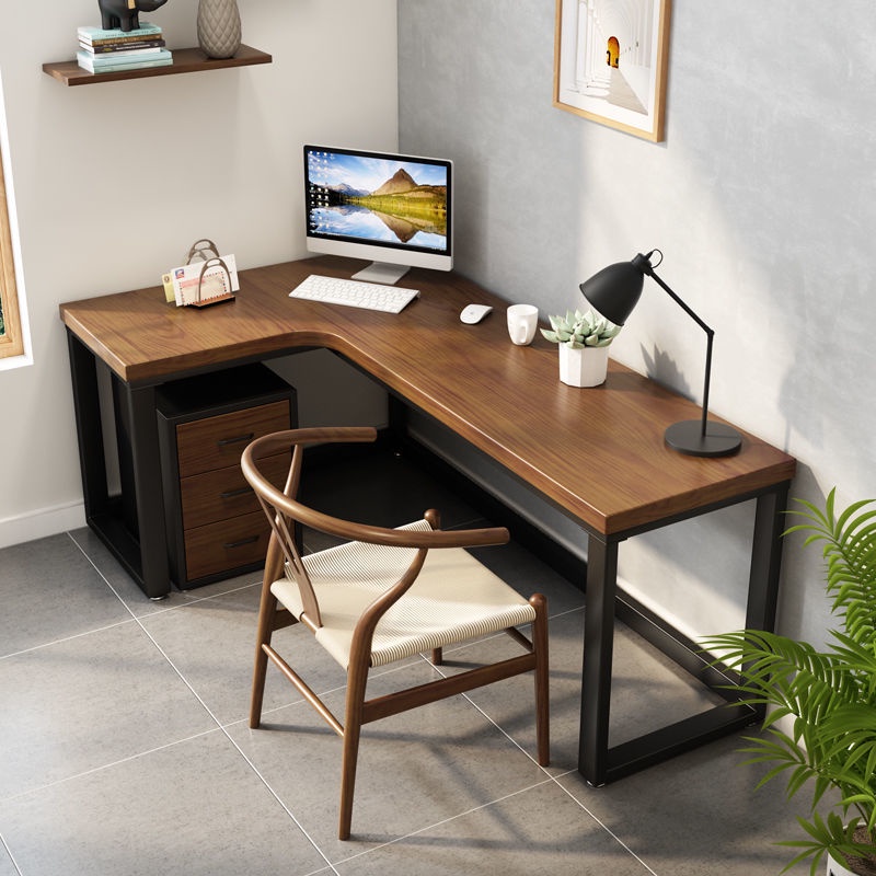 Solid wood L-shaped desk corner computer desktop table corner table ...