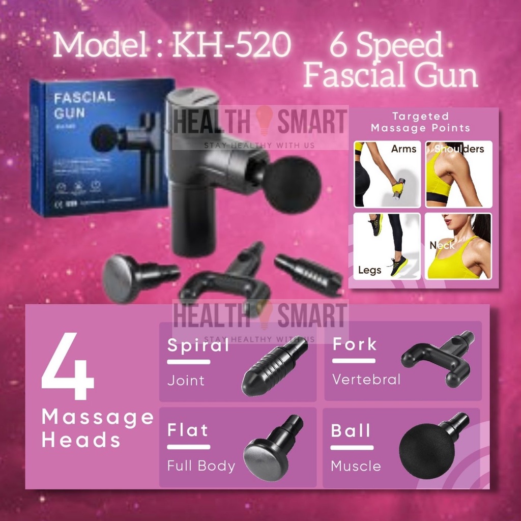 6 Speeds Fascial Gun Muscle Massage Gun Handheld Deep Tissue Muscle
