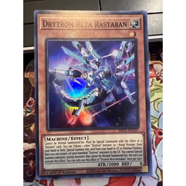 Yugioh English tcg Drytron Beta Rastaban MP21-EN237 Super Rare Yu-Gi-Oh Card  1st Edition | Shopee Malaysia