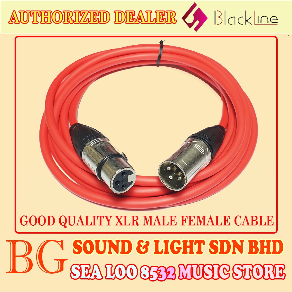 BLACKLINE 5 METER GOOD QUALITY MIC CABLE WITH XLR MALE TO FEMALE