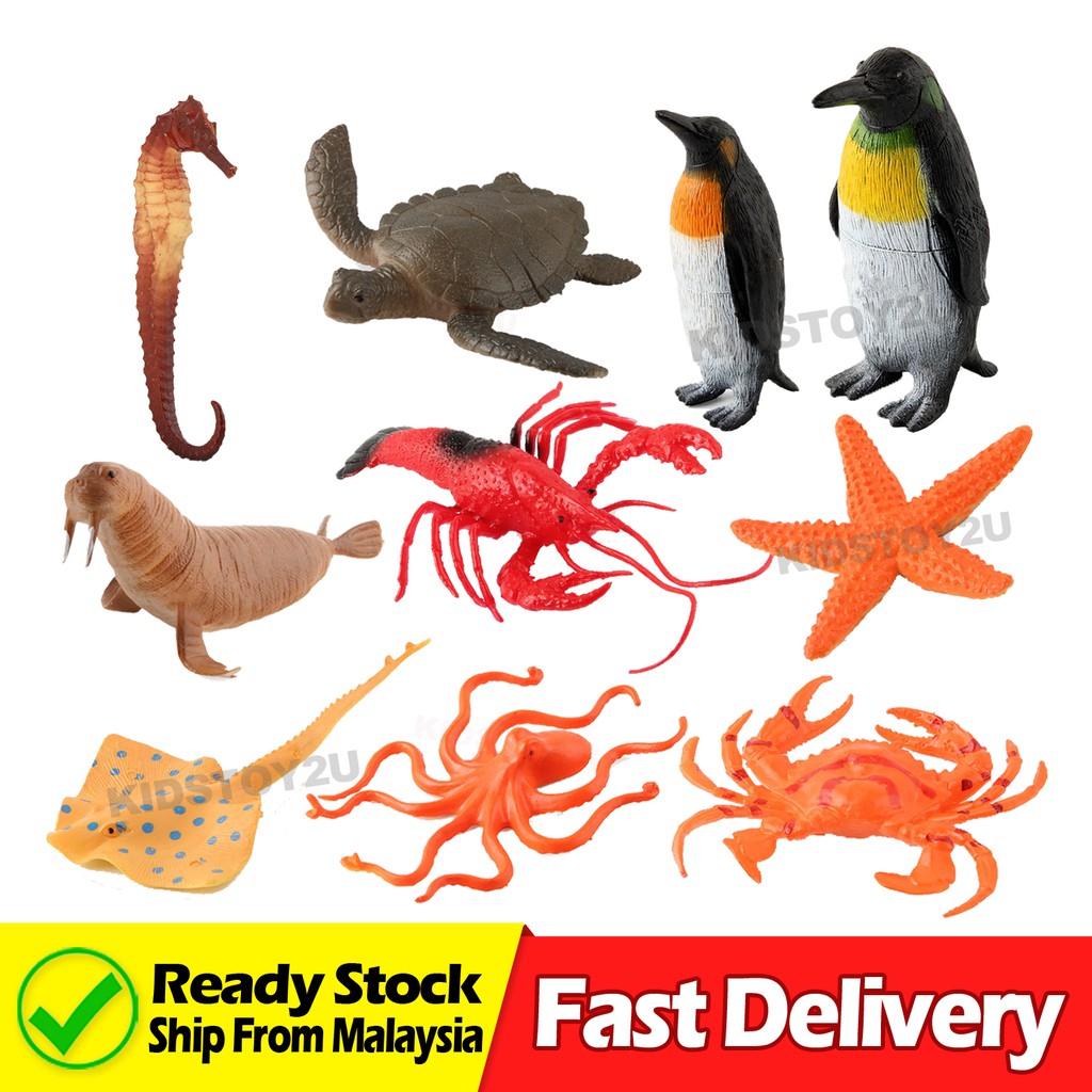 Sea Animal Toys Set Big Size Octopus Crab Lobster Penguin Starfish ...