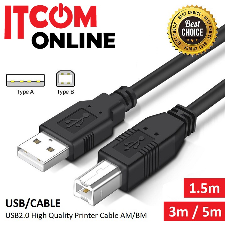 0.5M 1.8M 3M 5M 10M HIGH SPEED USB 2.0 AM/BM USB PRINTER CABLE SCANNER ...
