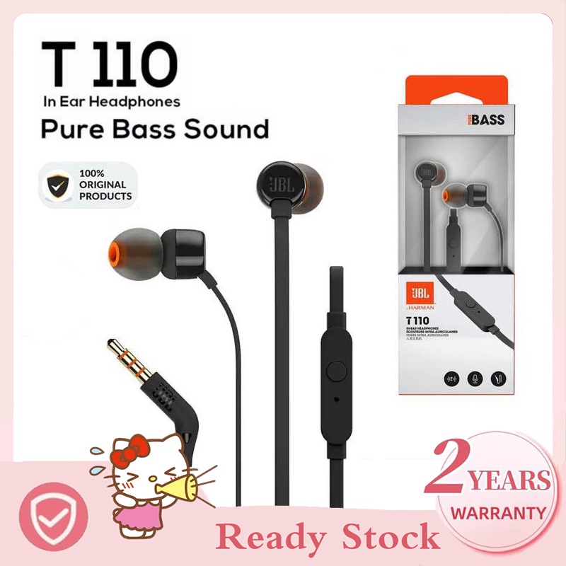 JBL T110 Pure Bass Sound InEar Headphones & Earphones with microphone