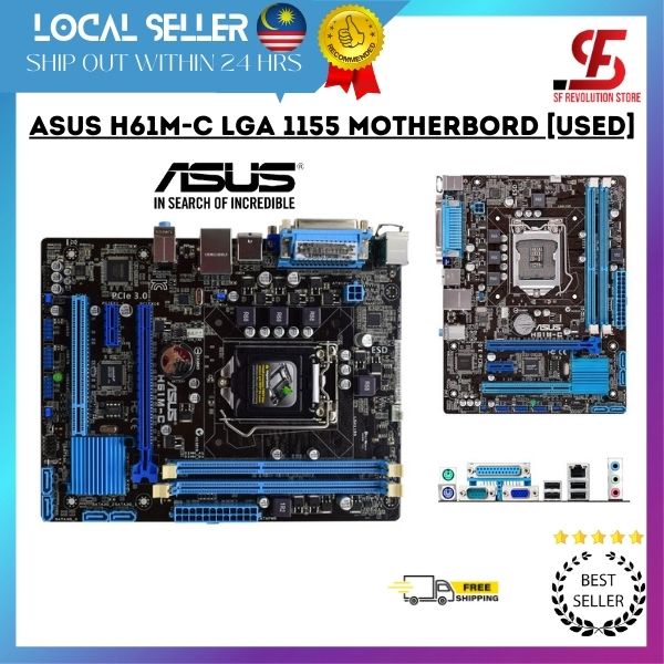 ASUS H61M-C LGA 1155 MOTHERBORD [USED] | Shopee Malaysia
