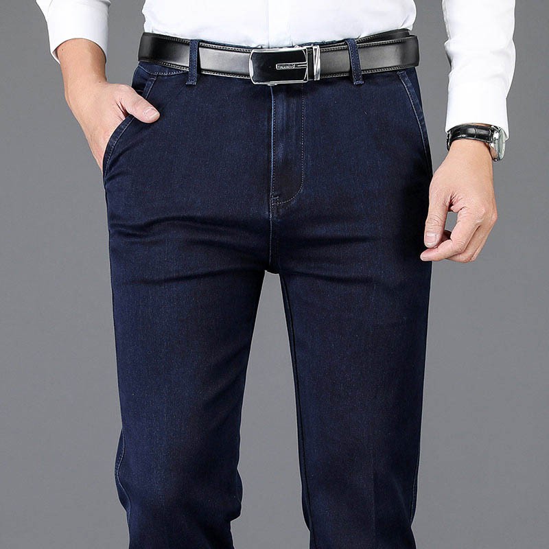 Men Dress Pants Classical Loose Straight leg Formal Trousers High