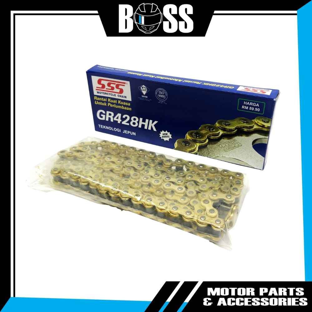 [SSS] 428 GR/HK GOLD Motorcycle Chain Rantai Motor (122L/132L) | Shopee ...