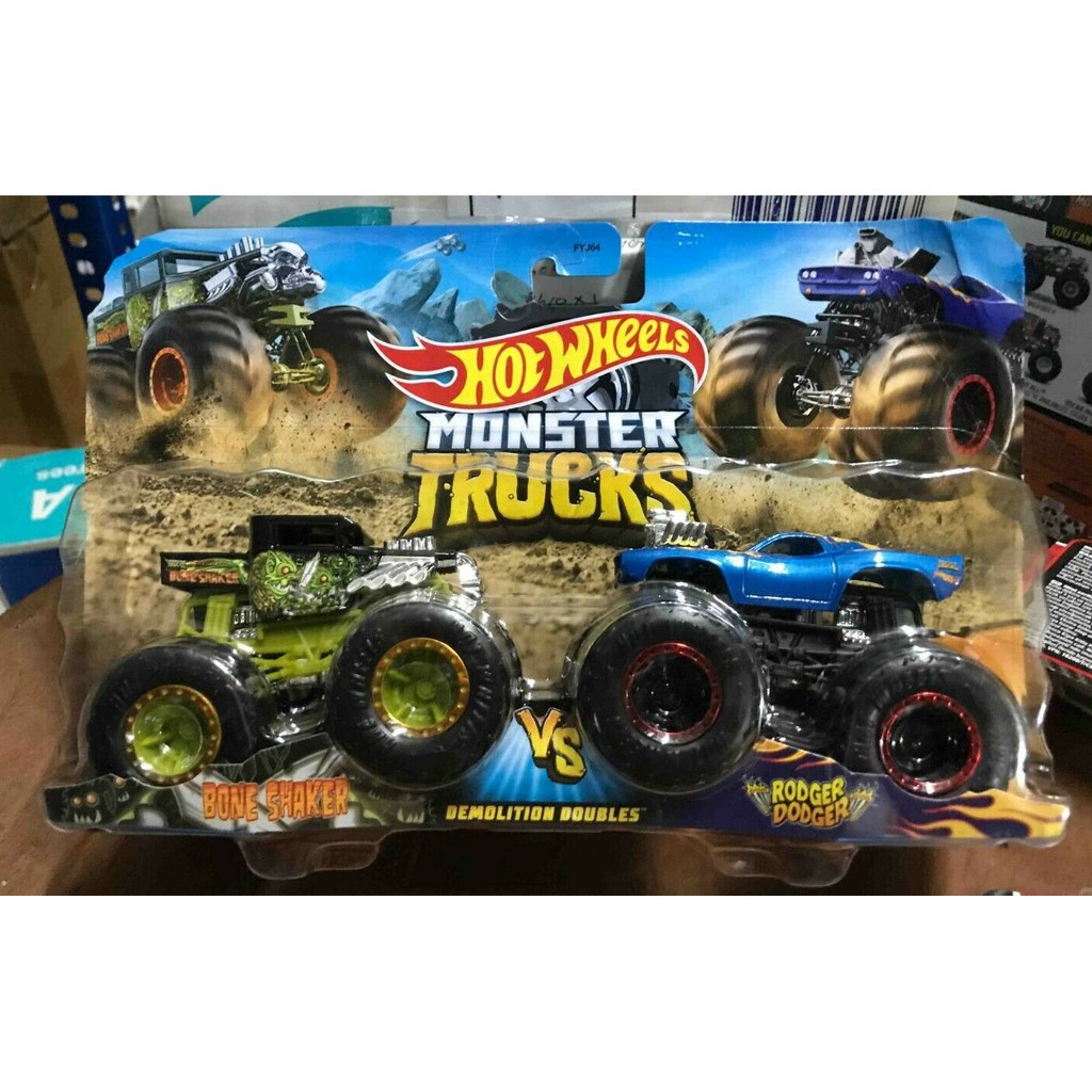 Hotwheels Monster Truck 2-pack Bone Shaker vs Rodger Dodger