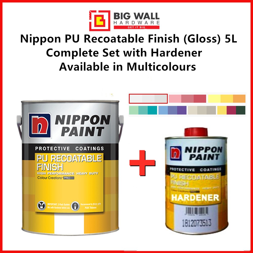 5L Nippon Polyurethane PU Recoatable Finish (Gloss / Soft Matt) High