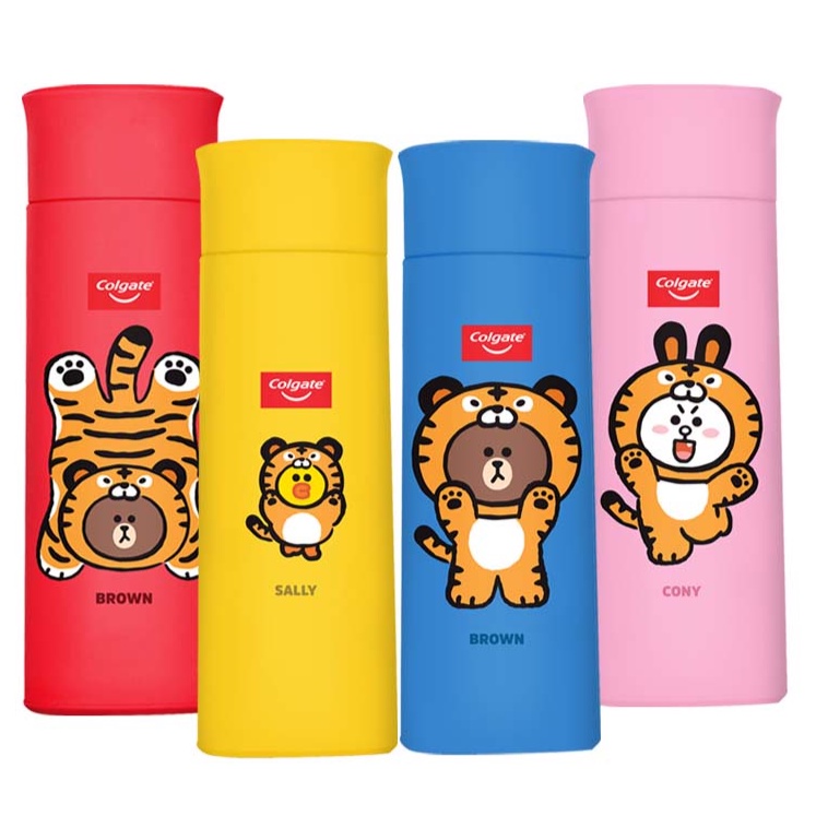 [ALL 4 DESIGNS] Colgate Line Friends Glass Bottles ( Sally, Brown, Cony ...