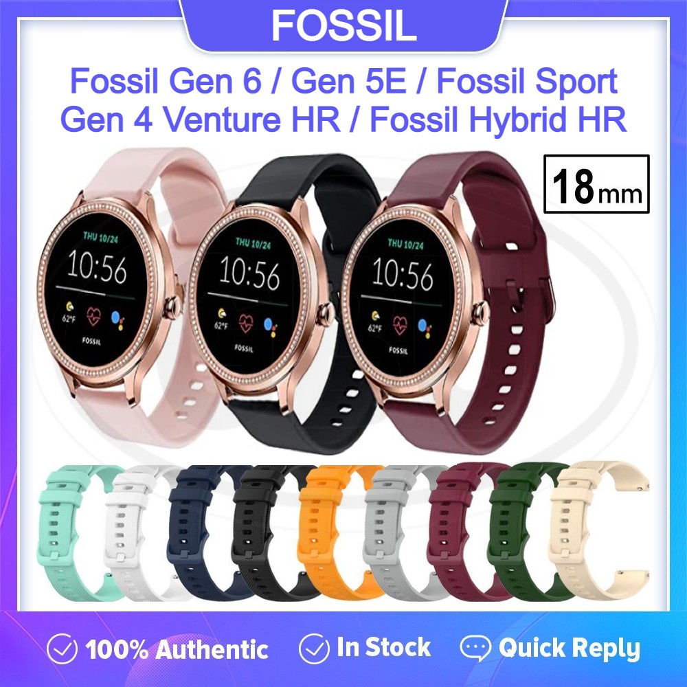 Fossil Gen 6 Gen 5E Gen 4 Venture 4 HR Hybrid HR Sport Watch Band Strap 18mm Full Color Buckle Shopee Malaysia