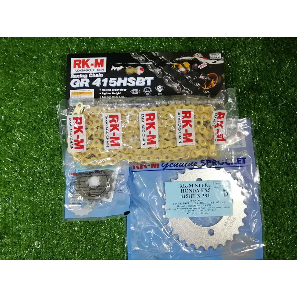 HONDA EX5 RANTAI SET RKM 415H GOLD Chain RKM Sprocket Set | Shopee Malaysia