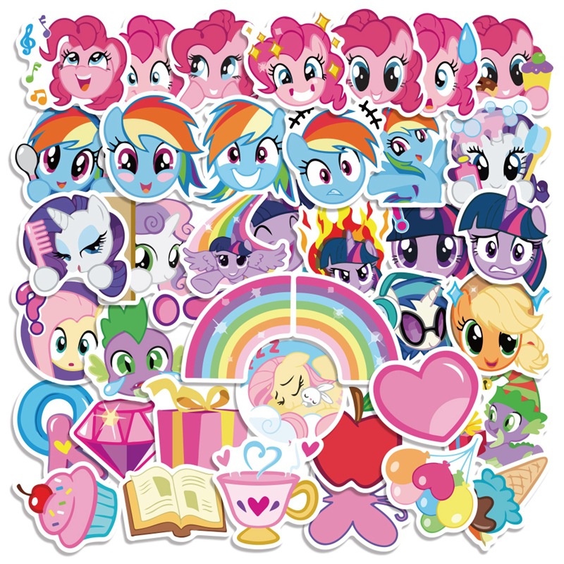 10PCS/40pcs Cute Cartoon My Little Pony Waterproof Stickers | Shopee ...
