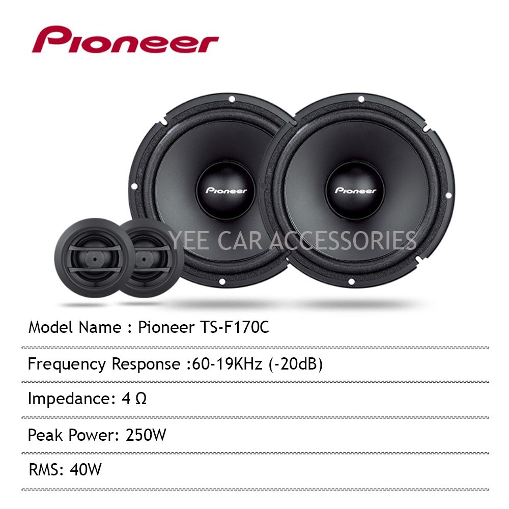 Pioneer 6.5" MidBass Crossover Tweeter Car Speaker Component Set TSF170C Shopee Malaysia