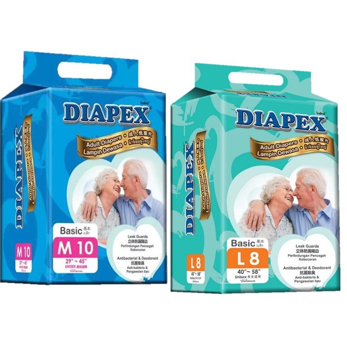 DIAPEX BASIC ADULT DISPOSABLE DIAPERS (M10 L8) Shopee Malaysia