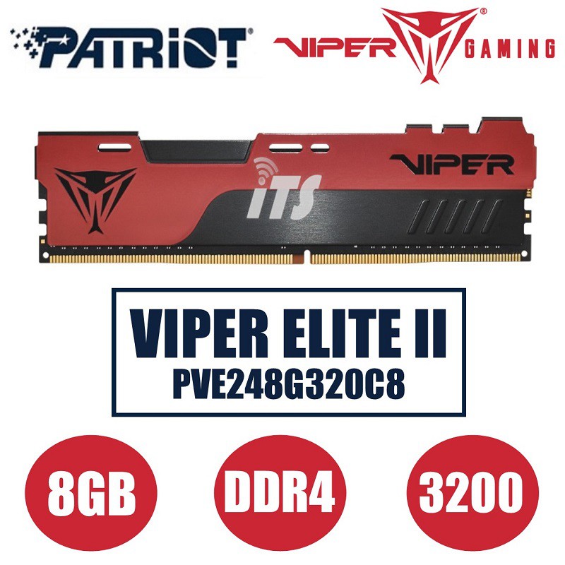 Patriot Viper Elite II 16GB 2x8GB DDR4 3200Mhz RAM Memory Red