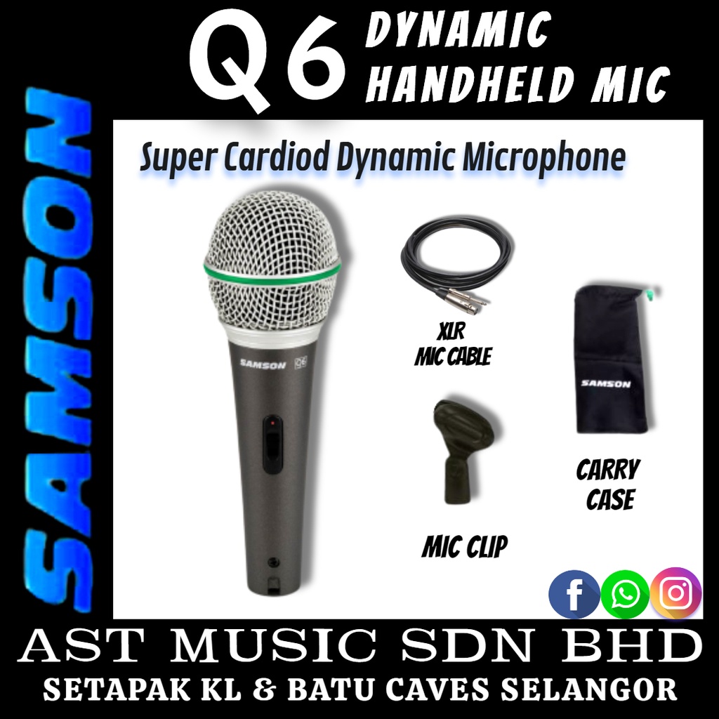 Samson Q6 Dynamic Handheld Single Microphone ( Q6 / q6 ) Shopee Malaysia