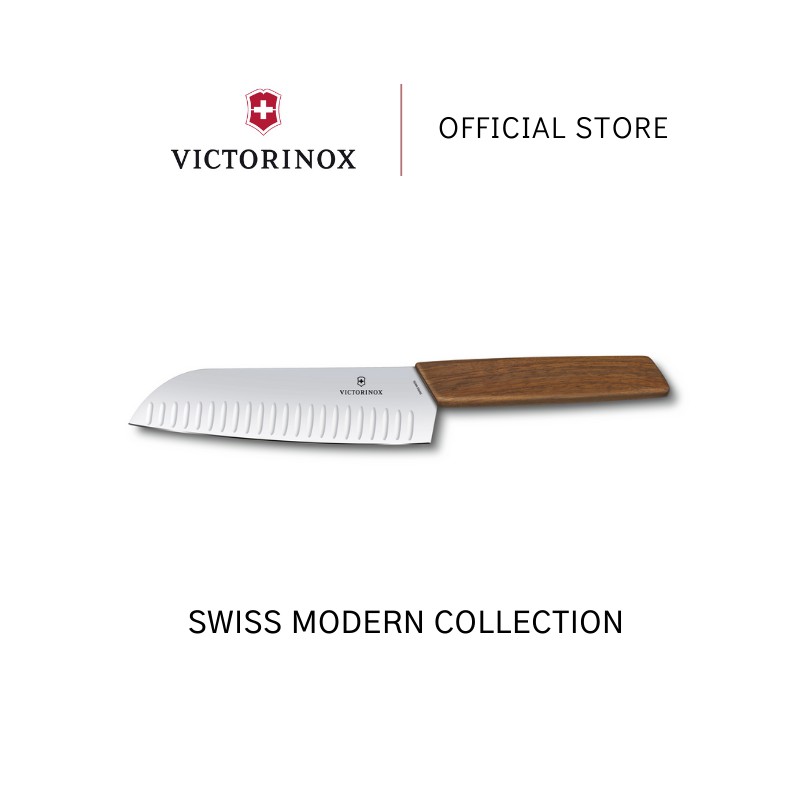 Victorinox Swiss Modern Santoku Knife in Walnut wood - 6.9050.17KG