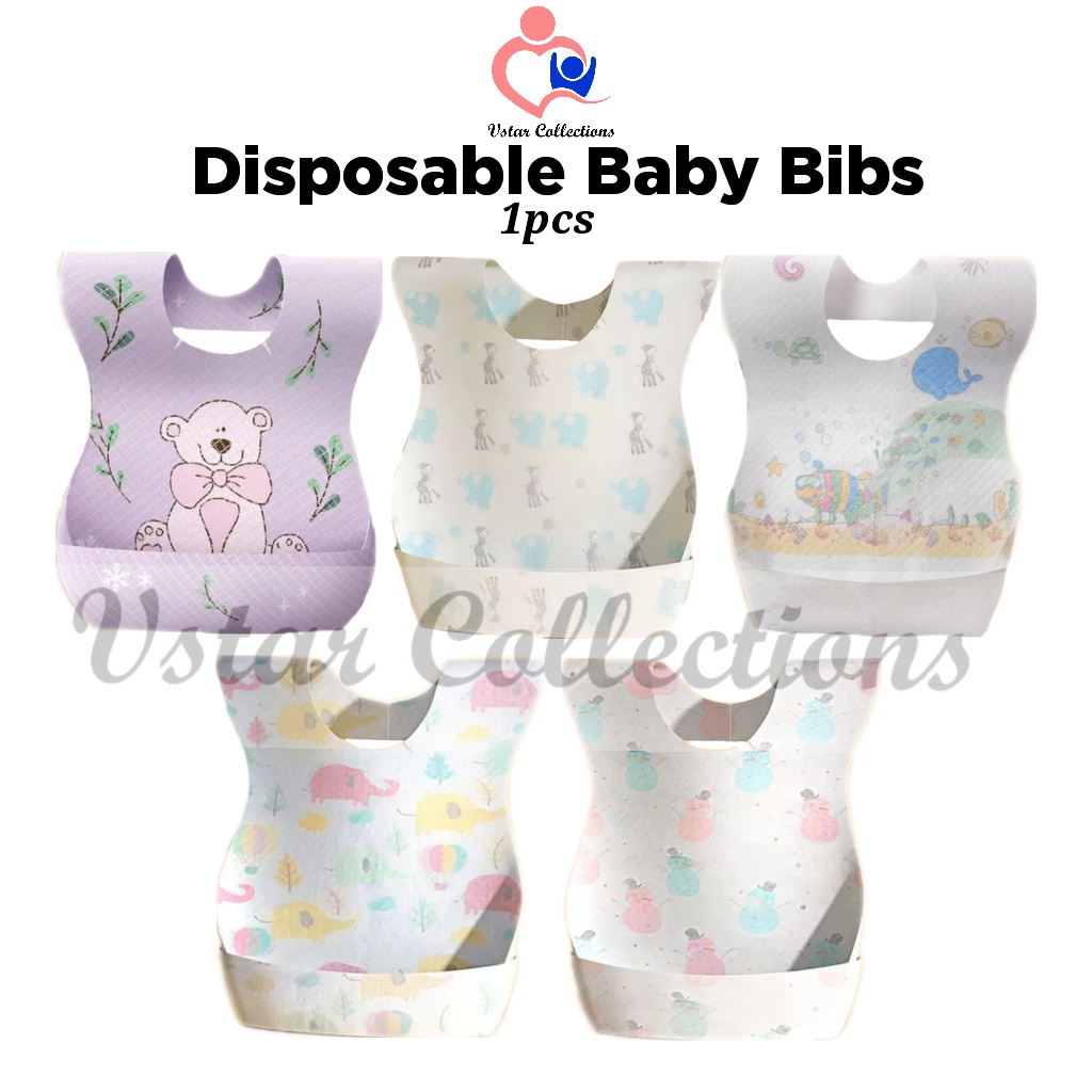 Disposable Waterproof Baby Bibs for Travel / Lapik Makan (Individual