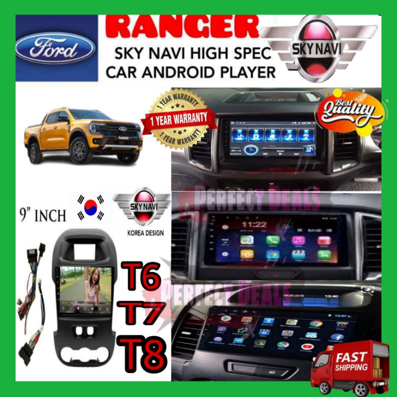 Ford ranger T6/T7/T8 car Android player | Shopee Malaysia