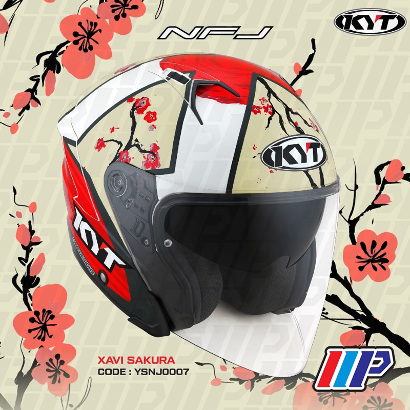 KYT NFJ [XAVI SAKURA] Double Visor Open Face Helmet (NEW DESIGN