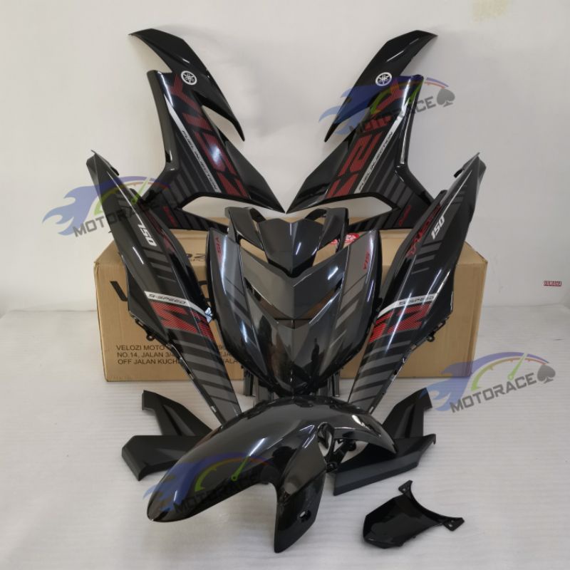 Velozi Full Body Cover Set Metallic Black 2015 Y15zr V1 And V2 Yamaha Batman Shopee Malaysia 9063