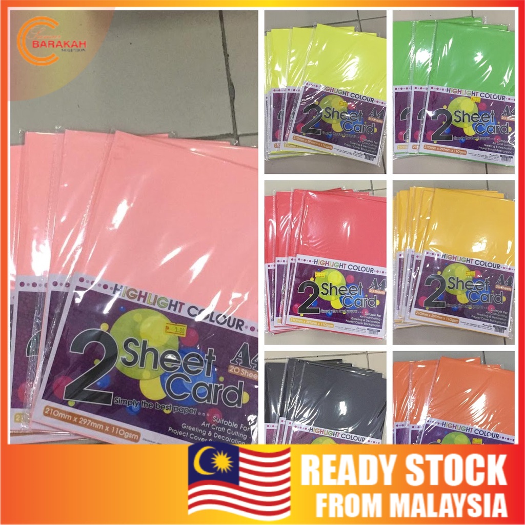 A4 Highlight Color Sheet Card Shopee Malaysia
