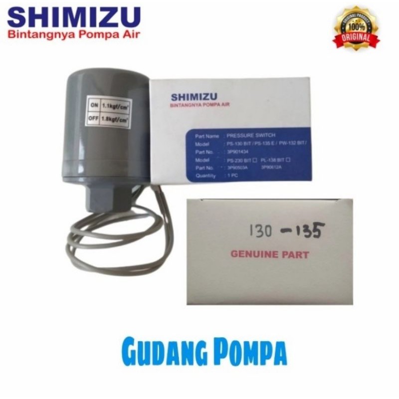 Automatic Water Pump Shimizu PS 130 BIT/PS 135e Pressure Switch ...