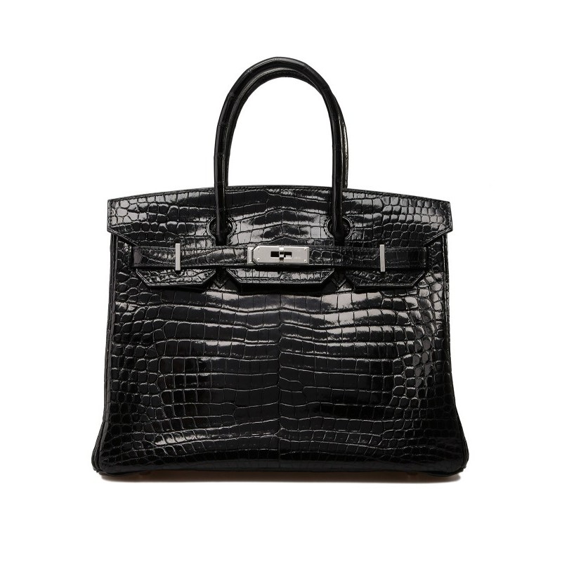 Hermès Birkin 30 Noir Shiny Porosus with Palladium Hardware | Shopee ...