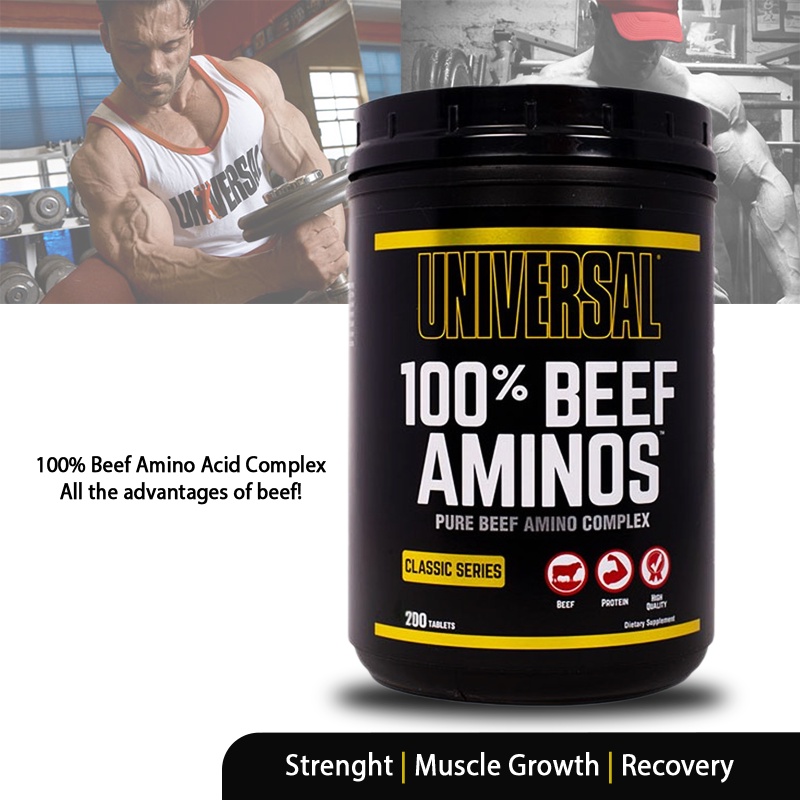 Universal Nutrition 100% Beef Amino Acid -3g of Beef Protein Isolate ...