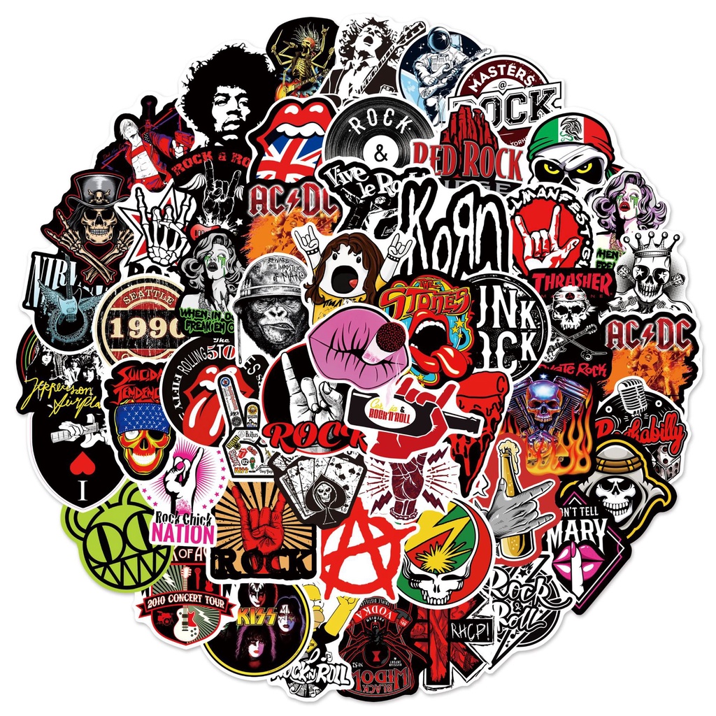 104/50/25/10PCS Rock Music Retro Band Stickers For Suitcase Guitar ...