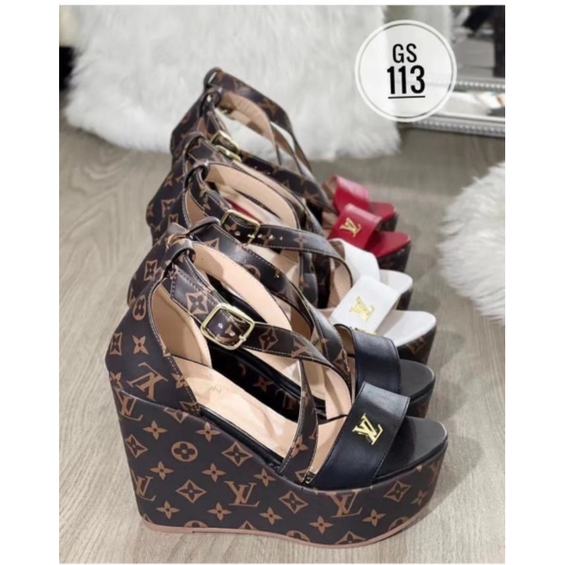 Sandals Women Platform Platform Wedge with Fish Mouth Buckle Straps