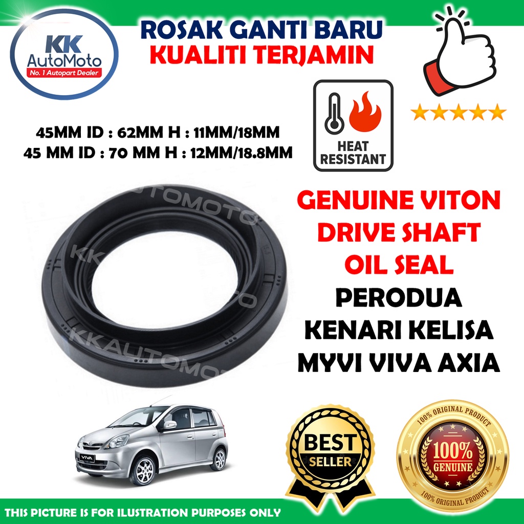 Genuine Viton Drive Shaft CV Oil Seal Kedap Minyak Perodua Alza