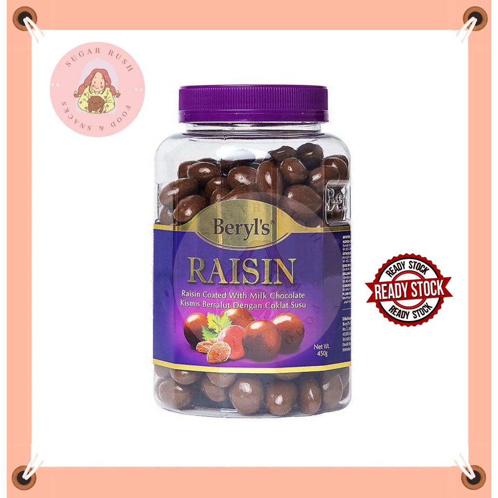 Beryl's Raisin Coated with Milk Chocolate Bottle 450g Coklat | Shopee ...
