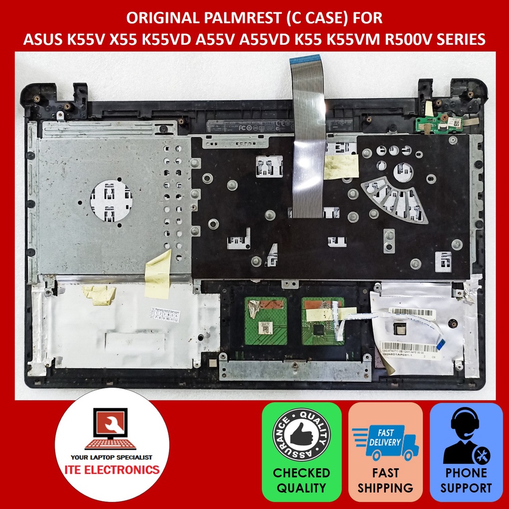 fqparts Replacement Guscio Inferiore per Laptop Cover D Shell per for ASUS K55 K55A K55DE K55DR K55N K55VD K55VJ K55VM K55VS Nero