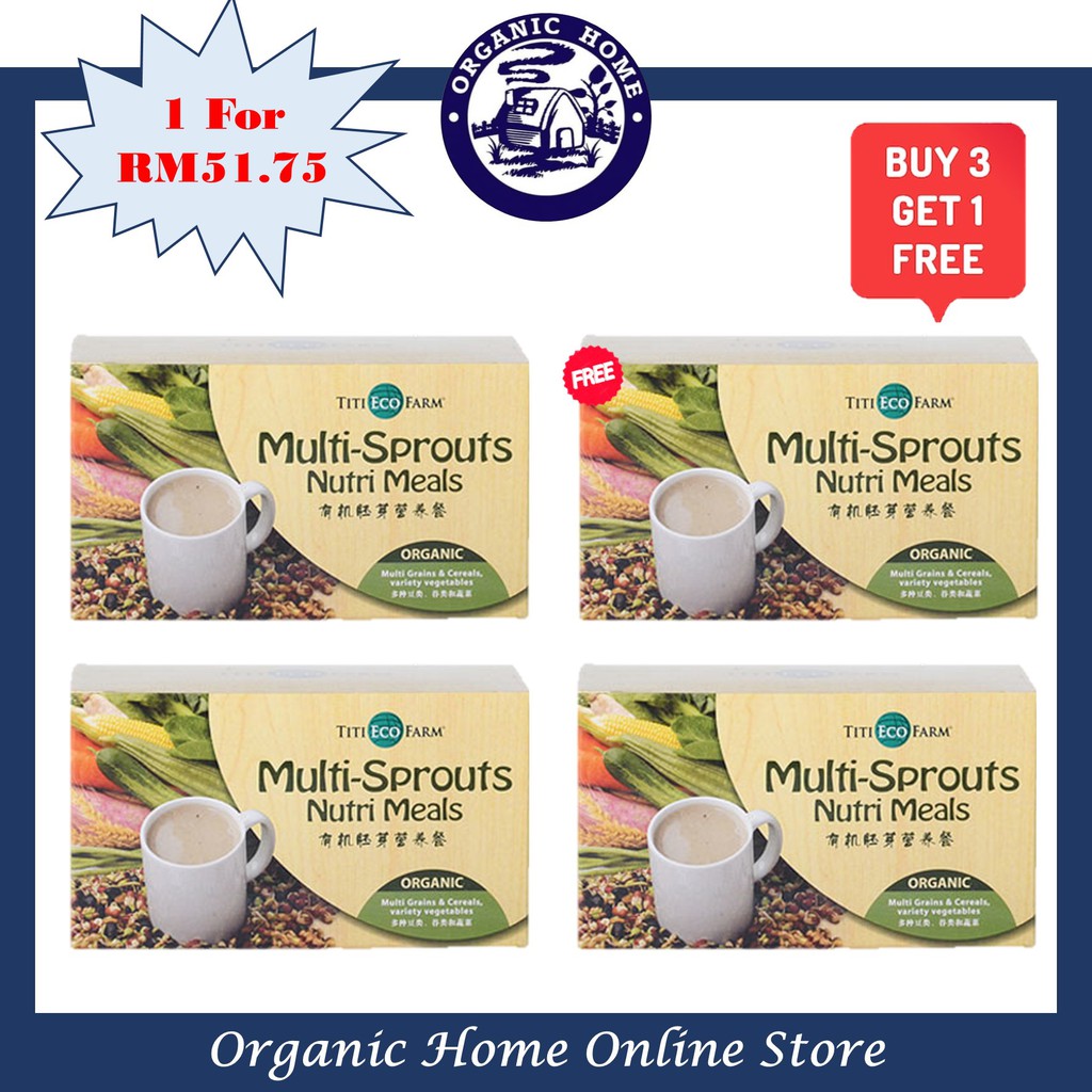TITI ECO Farm Certified Organic MultiSprouts Nutri Meals {3 FREE 1} (500g 25g x 20 sachets
