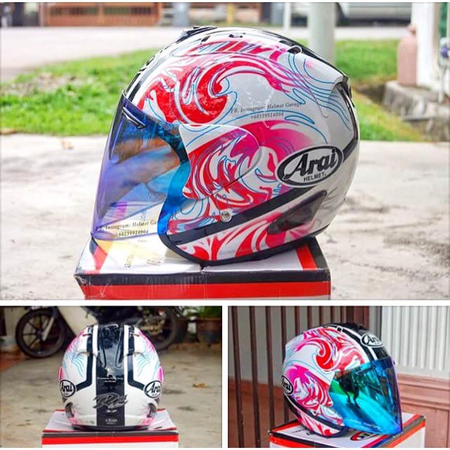 MALAYSIA UP📣 ARAI RIPTIDE RAM +VISOR DAYNIGHT GOLD/BLUE