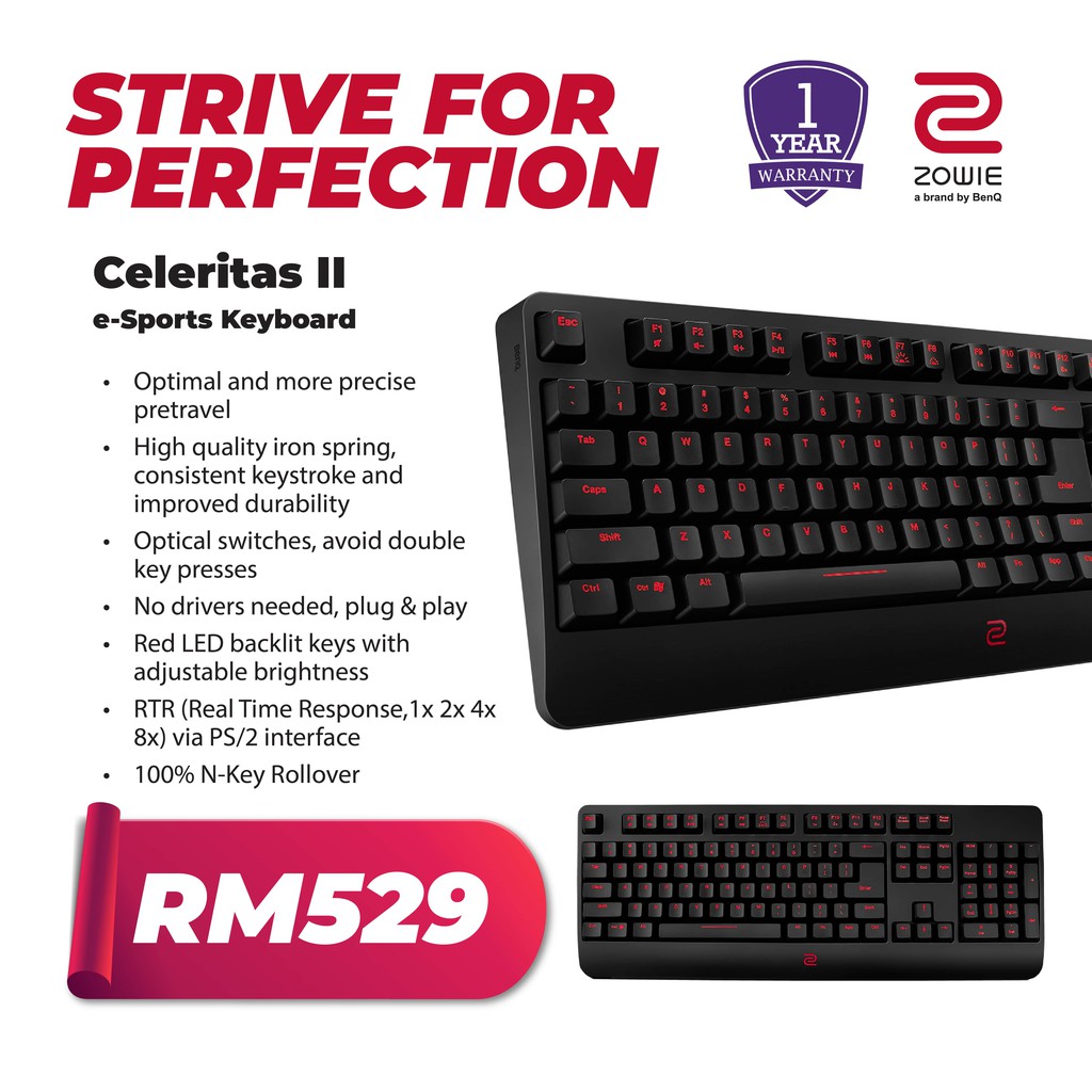 BenQ ZOWIE CELERITAS II eSports Gaming Keyboard | Shopee Malaysia
