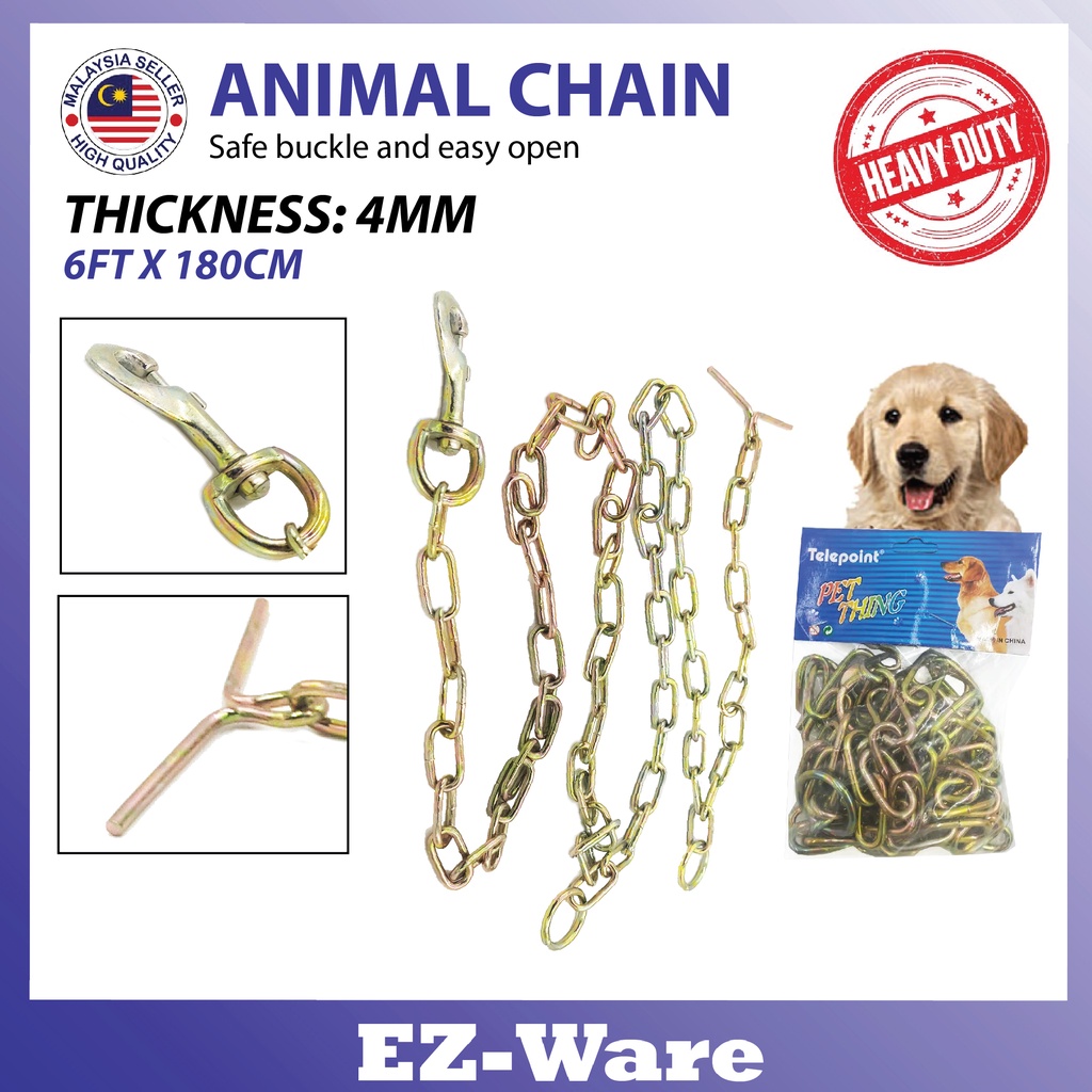 HEAVY DUTY ANIMAL CHAIN /Dog Chain Leash, Anti Chew Metal Basic Leads