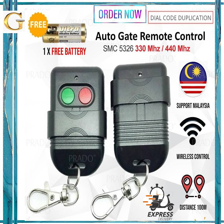 Remote control 330 MHZ / 433 MHZ! 2 buttons,8 pin / CLONE & COPY TYPE ...