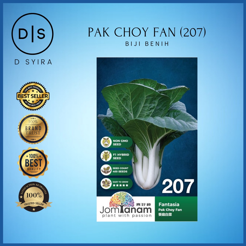 Jom Tanam Fantasia Pak Choy Fan(207) 400 Seed / Pak Choy Putih | Shopee ...