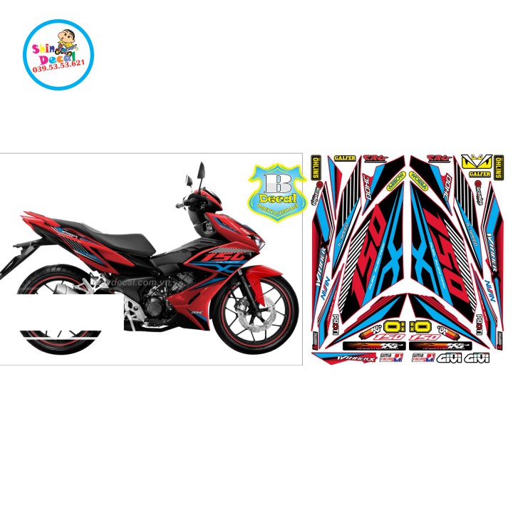 [SHIN Decal] winner X 30324 red car sticker | Shopee Malaysia