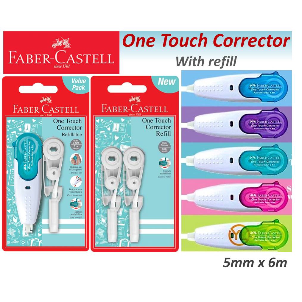 Faber Castell One Touch Corrector + Refill / Correction Pen