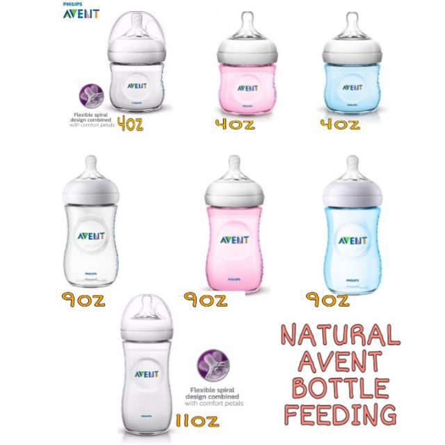 Avent hot sale bottle sizes