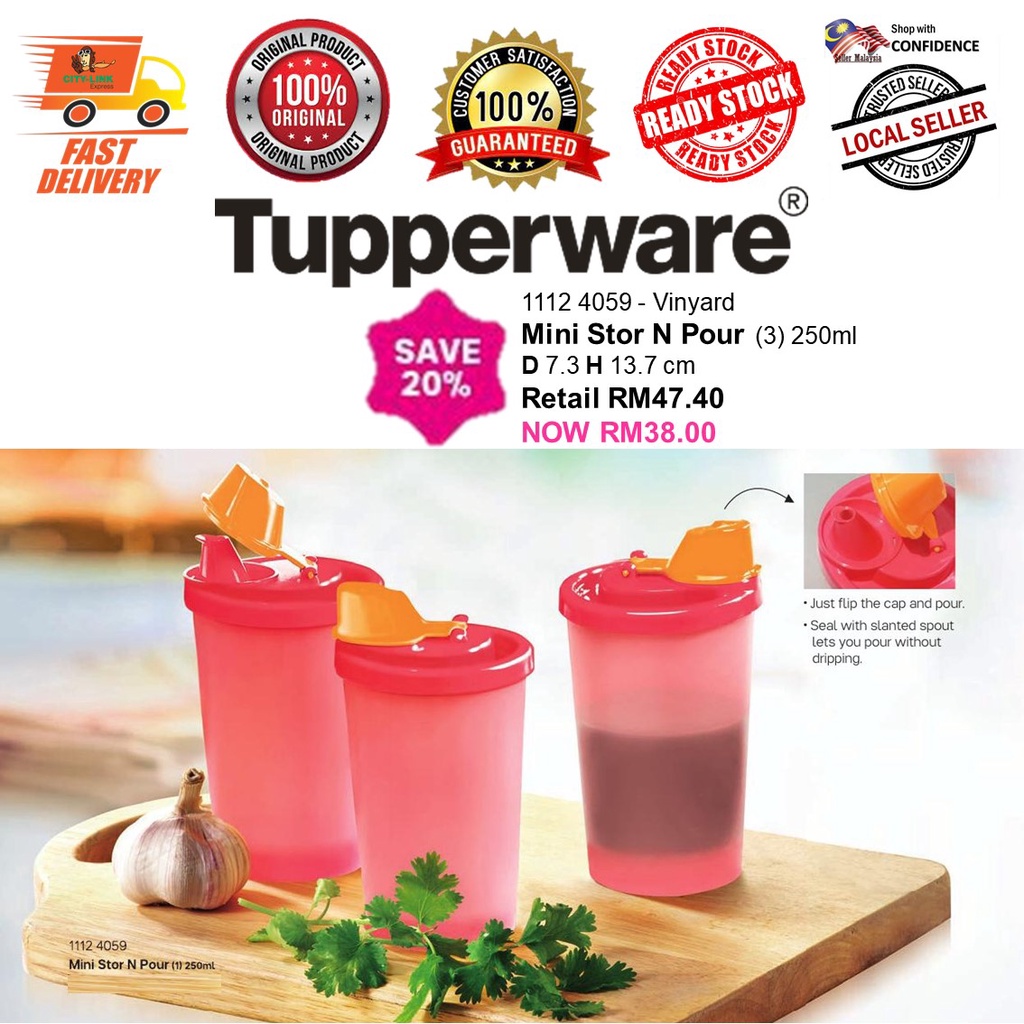 Tupperware Mini Stor N Pour Sauce Container 250ml