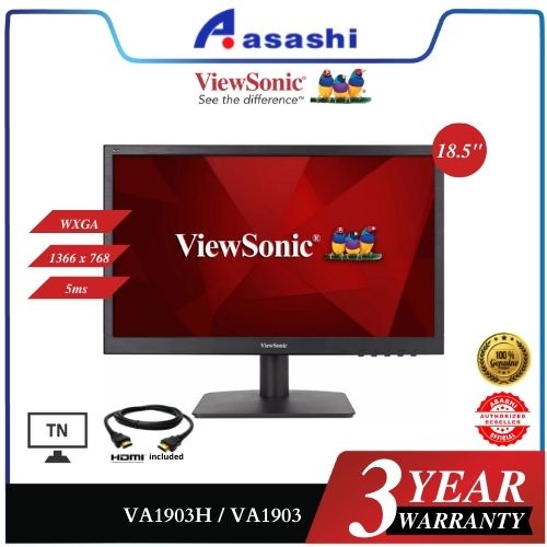 Viewsonic VA1903HLED 18.5"Monitor (Flicker Free/Blue Light Filter