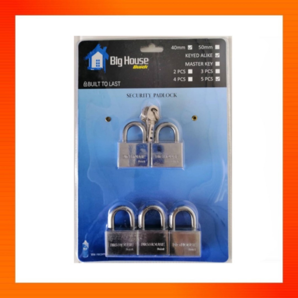 BIG HOUSE SECURITY PADLOCK HOUSE S324 LOCK SHACKLE 40MM 50MM l MANGGA ...