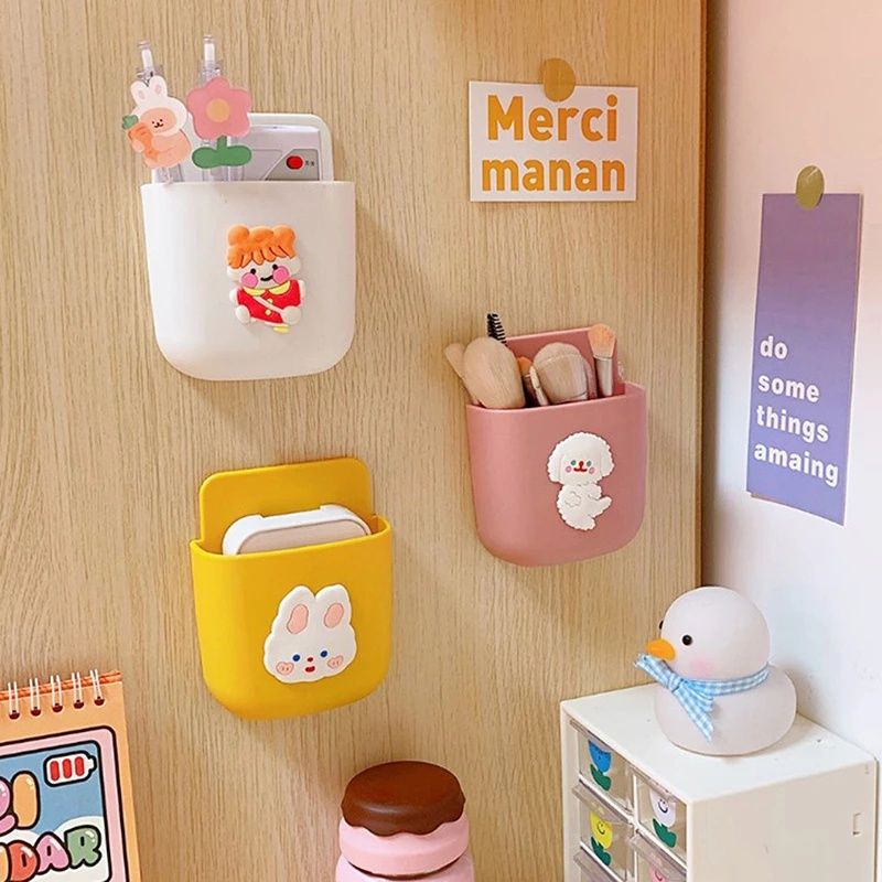 Remote Control Holder Self Adhesive Wall Mounted Storage Box Small For ...