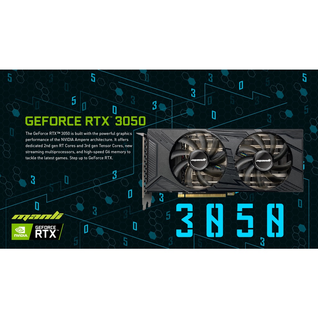 Manli GeForce RTX 3050 8GB GDDR6 128-Bit(3Year Warranty) | Shopee Malaysia