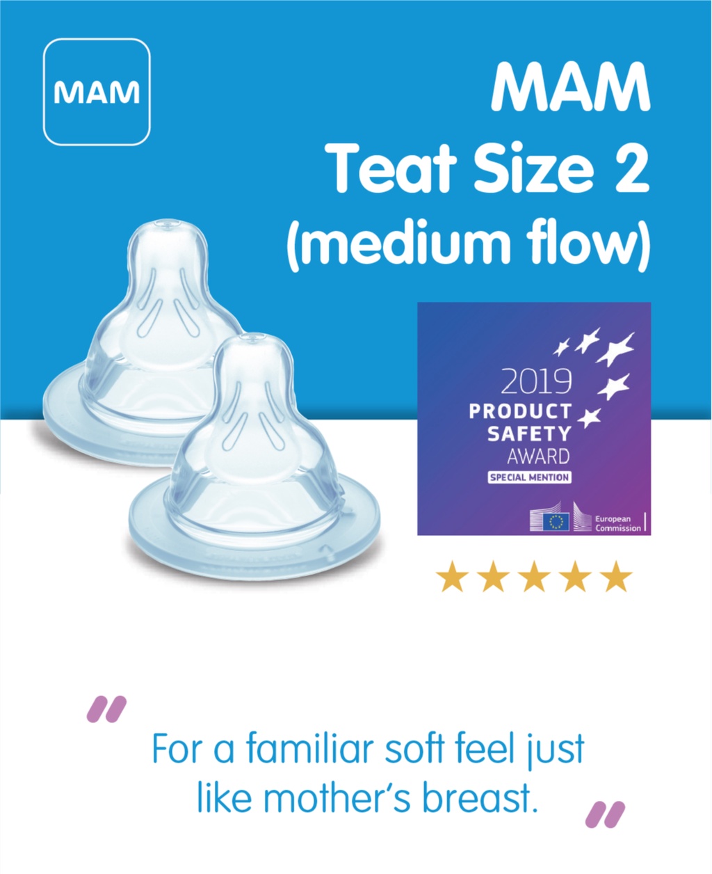 2 PACKS] MAM Teats for Newborns SkinSoft Silicone Nipples for Baby